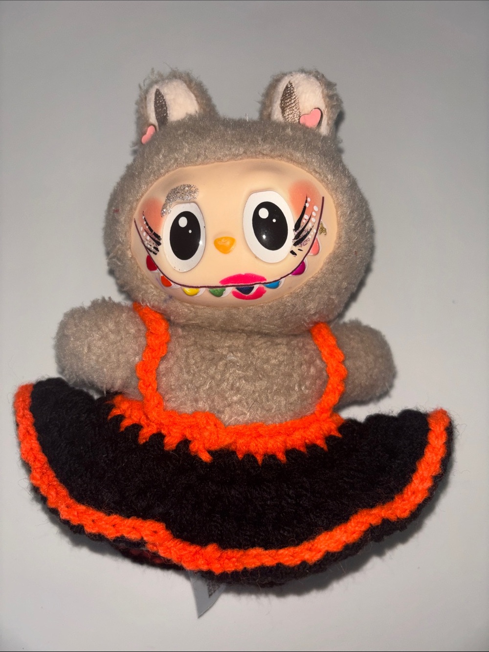 Popsmart Labubu Monster Doll in Halloween crochet dress